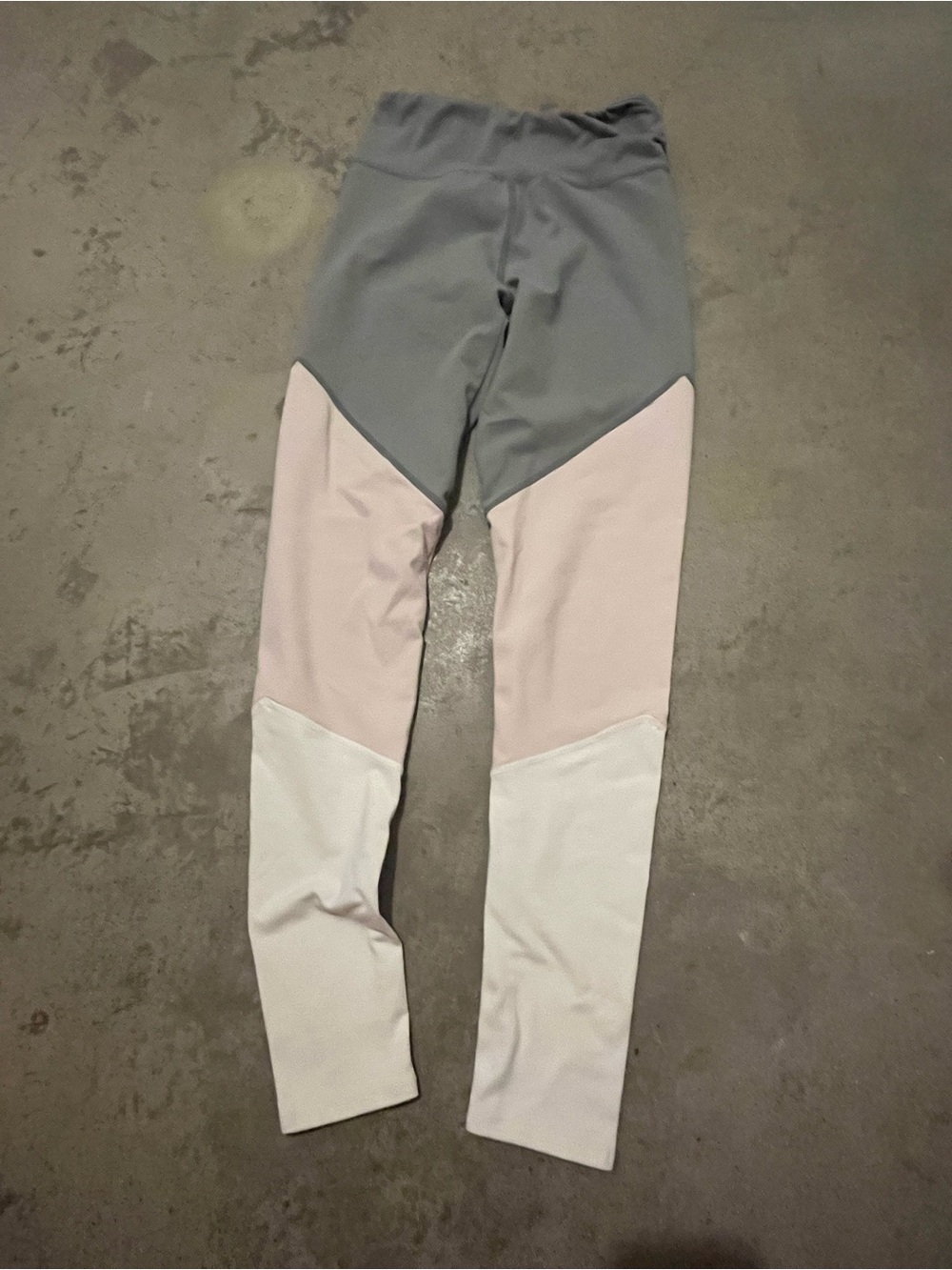 Women’s Colorblock Active Yoga Leggings in Gray, Pink & White